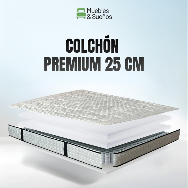 Colchón premium 25 CM - Muelles ensacados